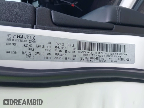 2020 Jeep Grand Cherokee Altitude с VIN 1C4RJEAG9LC246044, выставлен на аукционе IAAI как лот 42616860 с пробегом 98 541 миль миль и . История ставок и продаж доступна на DreamBid. Изображение 9.