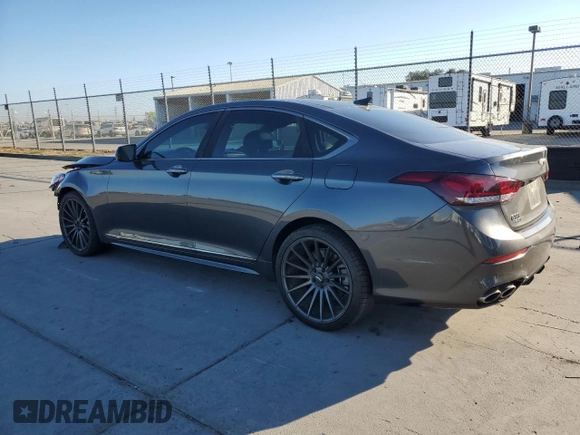 2018 Genesis G80 3.3T Sport with VIN KMHGN4JB5JU243638, listed as a Copart auction lot 75914214 with 67,778 mi miles and Salvage Title. Bid and sale history available at carsss.com. Image 2.