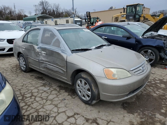 2003 Honda Civic EX with VIN 2HGES25773H569172, listed as a Copart auction lot 45013615 with 293,902 mi miles and Salvage Title. Bid and sale history available at DreamBid. Image 4.