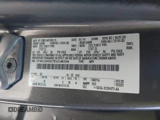 2014 Ford Escape SE with VIN 1FMCU0GX7EUC46334, listed as a IAAI auction lot 41932120 with 126,861 mi miles. Bid and sale history available at carsss.com. Image 9.