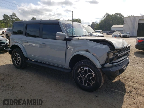 2024 Ford Bronco Outer Banks с VIN 1FMEE8BP8RLA73270, выставлен на аукционе Copart как лот 56790205 с пробегом 8 715 миль миль и Списание • Salvage title. История ставок и продаж доступна на DreamBid. Изображение 4.
