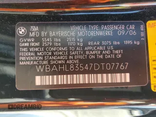 2007 BMW 7 Series 750i с VIN WBAHL83547DT07767, выставлен на аукционе Copart как лот 56233895 с пробегом 141 455 миль миль и Списание • Salvage title. История ставок и продаж доступна на DreamBid. Изображение 12.