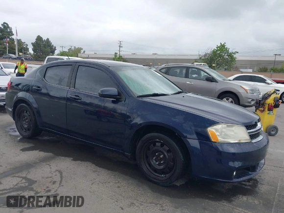 2013 Dodge Avenger SXT with VIN 1C3CDZCB0DN662712, listed as a IAAI auction lot 42070421 with 160,434 mi miles and . Bid and sale history available at carsss.com. Image 1.
