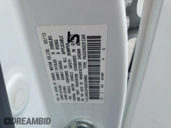 2013 Acura TSX с VIN JH4CU2F46DC009862, выставлен на аукционе Copart как лот 62592425 с пробегом 71 088 миль миль и Списание • Salvage title. История ставок и продаж доступна на DreamBid. Изображение 13.