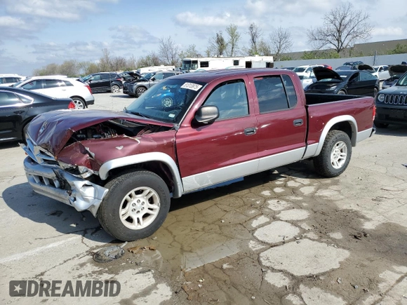 2003 Dodge Dakota SLT with VIN 1D7HL48N43S168353, listed as a Copart auction lot 51313975 with 213,540 mi miles and Salvage Title. Bid and sale history available at carsss.com. Image 1.