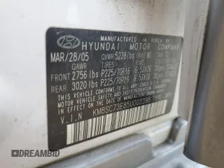 2005 Hyundai Santa Fe GLS with VIN KM8SC73E85U003398, listed as a Copart auction lot 74241874 with 162,057 mi miles and Salvage Title. Bid and sale history available at carsss.com. Image 13.
