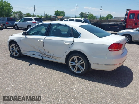 2013 Volkswagen Passat SE with VIN 1VWBN7A31DC056185, listed as a IAAI auction lot 42466848 with 95,484 mi miles and . Bid and sale history available at DreamBid. Image 3.