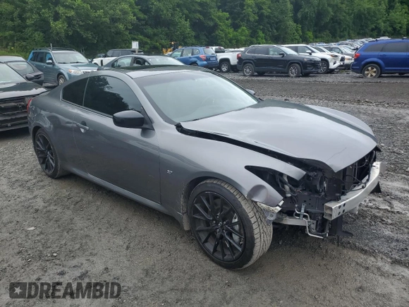 2015 Infiniti Q60 S Limited with VIN JN1CV6EKXFM870046, listed as a Copart auction lot 60286085 with 99,319 mi miles and Salvage title. Bid and sale history available at DreamBid. Image 4.