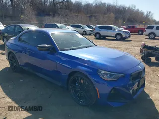 2024 BMW 2 Series M240i xDrive with VIN 3MW53CM07R8E05569, listed as a IAAI auction lot 41699602 with 5,308 mi miles and . Bid and sale history available at carsss.com. Image 1.