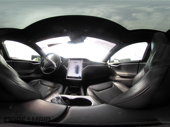 2015 Tesla Model S 85D with VIN 5YJSA1E21FF116775, listed as a IAAI auction lot 41876772 with 128,805 mi miles. Bid and sale history available at carsss.com. Image 21.