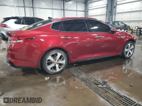 2019 Kia Optima LX with VIN 5XXGT4L32KG306587, listed as a Copart auction lot 52966275 with 185,613 mi miles and Salvage Title. Bid and sale history available at carsss.com. Image 3.