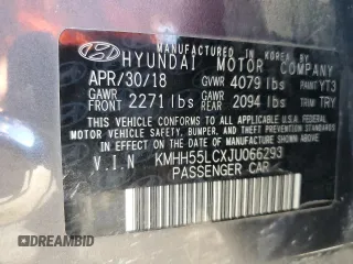 2018 Hyundai Elantra GT Sport with VIN KMHH55LCXJU066293, listed as a Copart auction lot 64654284 with 105,785 mi miles and Salvage Title. Bid and sale history available at carsss.com. Image 14.