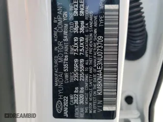 2022 Hyundai IONIQ 5 SEL with VIN KM8KN4AE3NU073709, listed as a Copart auction lot 56984442 with 1,630 mi miles. Bid and sale history available at carsss.com. Image 10.