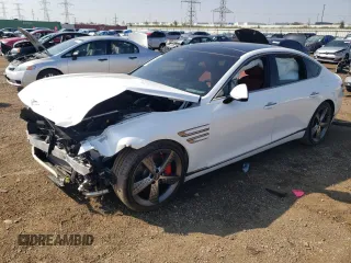 2023 Genesis G80 Sport with VIN KMTGB4SD4PU185142, listed as a Copart auction lot 72216784 with Not Provided miles and Salvage Title. Bid and sale history available at DreamBid. Image 1.