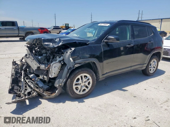 2018 Jeep Compass Sport with VIN 3C4NJDAB2JT220416, listed as a Copart auction lot 56775465 with 99,869 mi miles and Salvage title. Bid and sale history available at DreamBid. Image 1.
