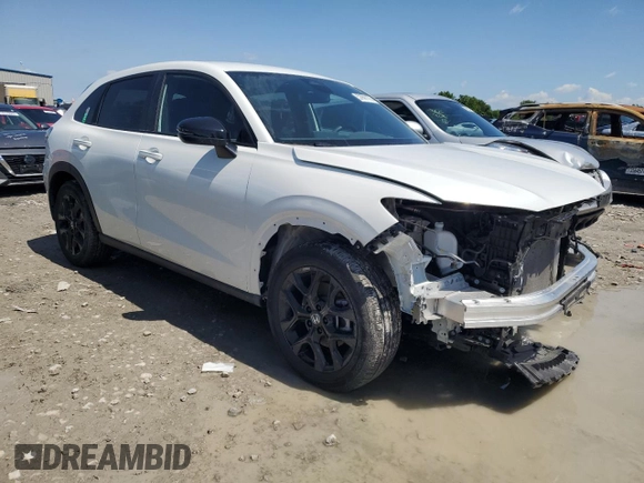 2024 Honda HR-V Sport with VIN 3CZRZ2H54RM734279, listed as a Copart auction lot 57991175 with 18,705 mi miles and Salvage title. Bid and sale history available at DreamBid. Image 4.