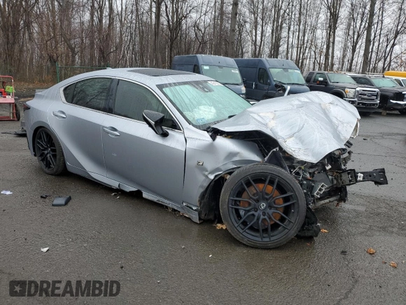 2021 Lexus IS 350 F Sport with VIN JTHGZ1E25M5020711, listed as a Copart auction lot 49412285 with 23,350 mi miles and Salvage title. Bid and sale history available at DreamBid. Image 4.