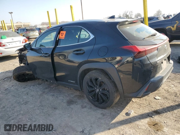 2021 Lexus UX with VIN JTHR9JBH4M2053802, listed as a Copart auction lot 48591765 with 46,150 mi miles and Salvage Title. Bid and sale history available at carsss.com. Image 2.