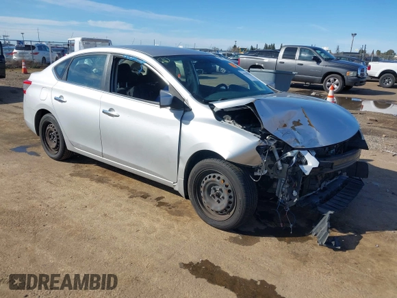 2013 Nissan Sentra SV with VIN 3N1AB7AP8DL635143, listed as a IAAI auction lot 41599598 with Not Provided miles and . Bid and sale history available at carsss.com. Image 1.