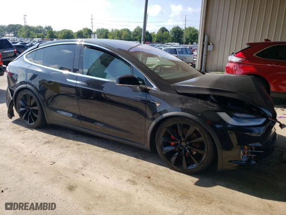 2017 Tesla Model X P100D with VIN 5YJXCBE49HF039938, listed as a Copart auction lot 62788164 with NaN miles and Salvage Title. Bid and sale history available at carsss.com. Image 4.