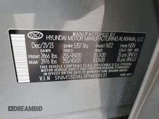 2023 Hyundai Santa Fe Calligraphy with VIN 5NMS5DAL3PH658531, listed as a Copart auction lot 50223165 with 3,849 mi miles and Salvage Title. Bid and sale history available at carsss.com. Image 13.