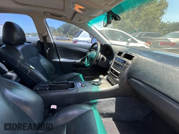 2006 Lexus IS 350 with VIN JTHBE262165001506, listed as a Copart auction lot 55529355 with 213,188 mi miles and Clean Title. Bid and sale history available at DreamBid. Image 5.