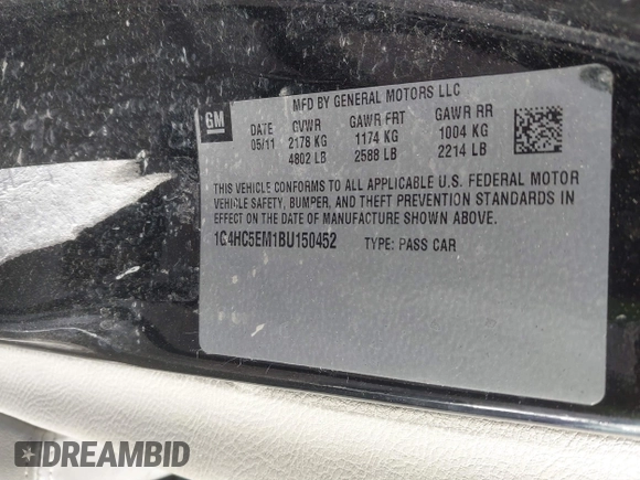 2011 Buick Lucerne CXL with VIN 1G4HC5EM1BU150452, listed as a IAAI auction lot 41634229 with 295,813 mi miles and . Bid and sale history available at carsss.com. Image 9.