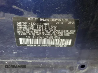 2022 Subaru WRX Premium with VIN JF1VBAF62N9017845, listed as a Copart auction lot 57850165 with 13,023 mi miles and Clean title. Bid and sale history available at DreamBid. Image 13.