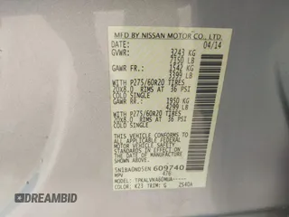 2014 Nissan Armada Platinum z VIN 5N1BA0ND5EN609740, wystawiony jako IAAI lot #42308325 z przebiegiem 197 675 mil mil oraz . Historia ofert i sprzedaży dostępna na DreamBid. Obrazek 9.