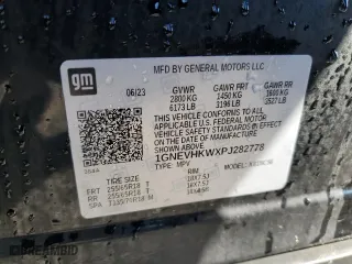 2023 Chevrolet Traverse LT Leather with VIN 1GNEVHKWXPJ282778, listed as a Copart auction lot 80594534 with 33,110 mi miles and Salvage Title. Bid and sale history available at carsss.com. Image 13.