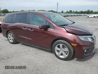 2018 Honda Odyssey EX with VIN 5FNRL6H58JB040766, listed as a Copart auction lot 54702055 with 98,445 mi miles and Salvage title. Bid and sale history available at DreamBid. Image 4.