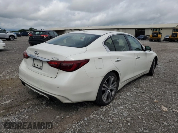 2018 Infiniti Q50 Luxe with VIN JN1EV7APXJM364158, listed as a Copart auction lot 60729825 with 88,018 mi miles and Salvage title. Bid and sale history available at DreamBid. Image 3.