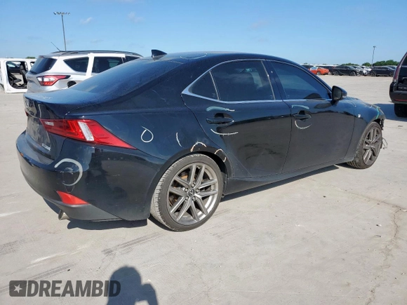 2016 Lexus IS 200t with VIN JTHBA1D26G5036004, listed as a Copart auction lot 62083205 with 33,779 mi miles and Salvage title. Bid and sale history available at DreamBid. Image 3.