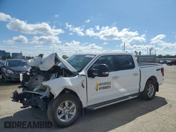 2024 Ford F-150 XLT with VIN 1FTFW3L5XRKD72951, listed as a Copart auction lot 72419834 with 0 mi miles and Salvage Title. Bid and sale history available at carsss.com. Image 1.