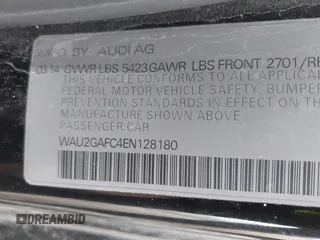 2014 Audi A7 3.0 Prestige with VIN WAU2GAFC4EN128180, listed as a IAAI auction lot 41835508 with 81,265 mi miles. Bid and sale history available at carsss.com. Image 9.
