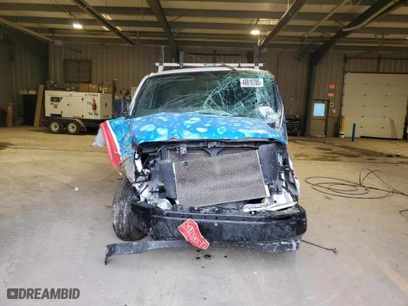2019 Chevrolet Express Cargo Van with VIN 1GCWGAFP1K1170896, listed as a Copart auction lot 46810785 with 0 mi miles and Salvage Title. Bid and sale history available at carsss.com. Image 5.
