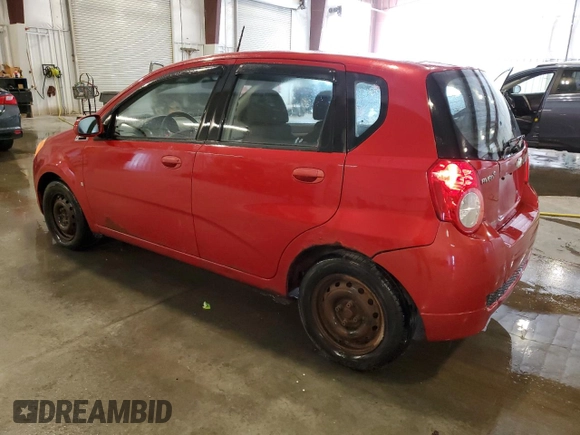 2009 Chevrolet Aveo 1LT with VIN KL1TD66E19B311906, listed as a Copart auction lot 58667965 with 108,441 mi miles and Clean title. Bid and sale history available at DreamBid. Image 2.