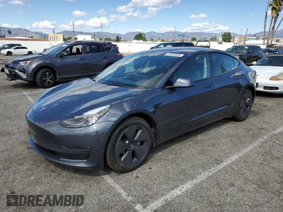 2022 Tesla Model 3 Long Range with VIN 5YJ3E1EB5NF271921, listed as a Copart auction lot 51012635 with 47,761 mi miles and Salvage Title. Bid and sale history available at carsss.com. Image 1.
