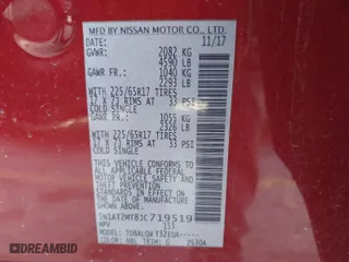 2018 Nissan Rogue S with VIN 5N1AT2MT8JC719519, listed as a IAAI auction lot 41983068 with 123,569 mi miles. Bid and sale history available at carsss.com. Image 9.