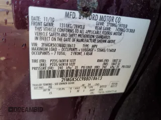 2011 Ford Flex SEL with VIN 2FMGK5CC9BBD18613, listed as a Copart auction lot 52339145 with 179,341 mi miles and Salvage Title. Bid and sale history available at carsss.com. Image 13.