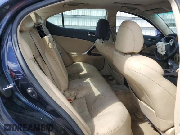 2007 Lexus IS with VIN JTHBK262272058227, listed as a Copart auction lot 51240555 with Not Provided miles and Salvage Title. Bid and sale history available at carsss.com. Image 10.