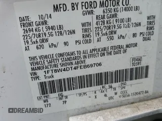 2015 Ford F-450 XL with VIN 1FT8W4DT4FEB69706, listed as a Copart auction lot 68840094 with Not Provided miles and Clean Title. Bid and sale history available at carsss.com. Image 12.
