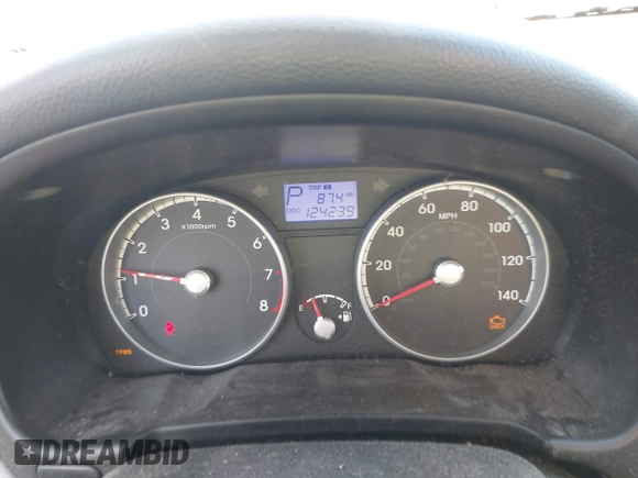 2011 Hyundai Accent GLS with VIN KMHCN4AC7BU618986, listed as a IAAI auction lot 42003238 with 124,239 mi miles and . Bid and sale history available at DreamBid. Image 7.