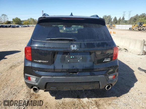2023 Honda Passport Elite with VIN 5FNYF8H03PB013776, listed as a Copart auction lot 74493744 with 0 mi miles and Salvage Title. Bid and sale history available at carsss.com. Image 6.