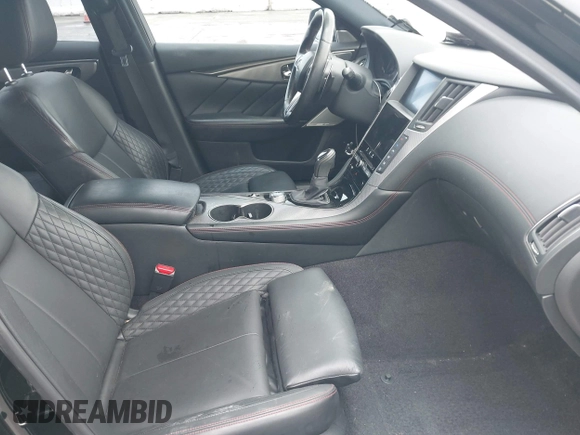 2020 Infiniti Q50 Red Sport 400 with VIN JN1FV7AP2LM630067, listed as a IAAI auction lot 41916706 with 38,786 mi miles and . Bid and sale history available at carsss.com. Image 5.