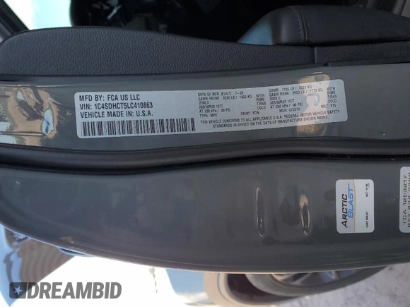 2020 Dodge Durango R/T z VIN 1C4SDHCT5LC410863, wystawiony jako Copart lot #54791185 z przebiegiem 31 445 mil mil oraz Szkoda całkowita • Salvage title. Historia ofert i sprzedaży dostępna na DreamBid. Obrazek 13.