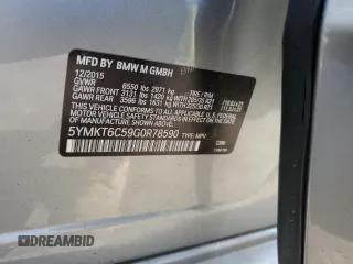 2016 BMW X5 M z VIN 5YMKT6C59G0R78590, wystawiony jako Copart lot #52993985 z przebiegiem Nie podano mil oraz Tytuł czysty. Historia ofert i sprzedaży dostępna na DreamBid. Obrazek 12.