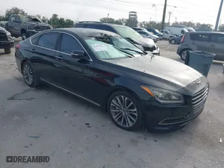 2016 Hyundai Genesis 3.8L with VIN KMHGN4JE7GU129448, listed as a IAAI auction lot 41456030 with 213,893 mi miles. Bid and sale history available at carsss.com. Image 1.