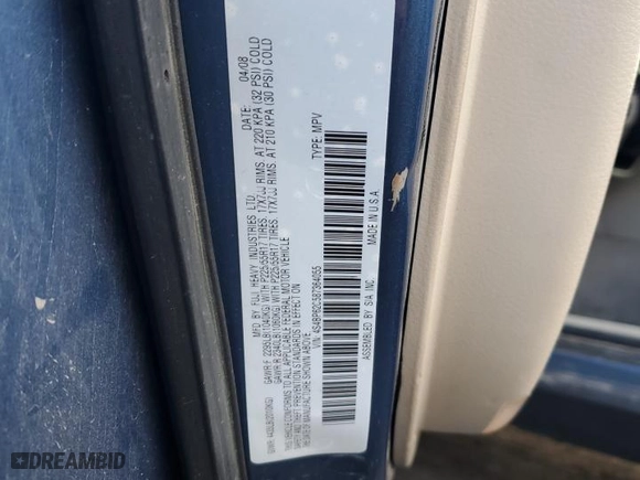 2008 Subaru Outback (Natl) Ltd with VIN 4S4BP62C587364055, listed as a Copart auction lot 81358824 with 108,500 mi miles and Salvage Title. Bid and sale history available at carsss.com. Image 12.