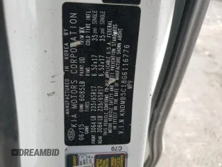 2016 Kia Sedona LX with VIN KNDMB5C18G6116776, listed as a Copart auction lot 53887895 with 87,235 mi miles and Salvage Title. Bid and sale history available at carsss.com. Image 13.